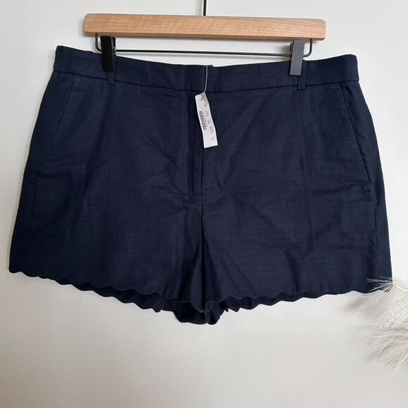 J.Crew Scalloped Hem Navy Shorts - Picture 1 of 8